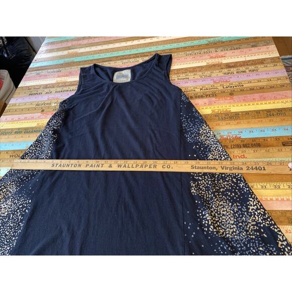 Tonle Dress Sustainable Eco Mini Tank Tunic Metallic Gray Sprinkle Print Cotton - Picture 13 of 13